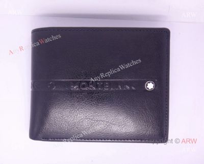 Mont blanc Logo Wallet Black Leather Short Wallet Replica Mont Blanc Card Wallet